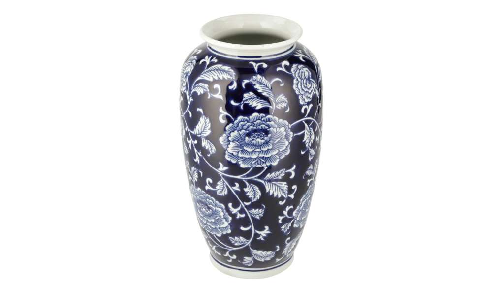 Vase ¦ blau ¦ Porzellan ¦ Maße (cm): H: 31,5 Ø: 17 Dekoration > Vasen - Höffner
