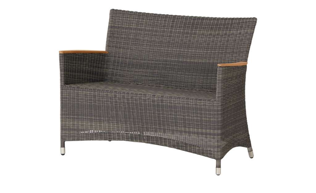 Zebra Sofa, 2-Sitzer   Status ¦ grau ¦ Aluminium pulverbeschichtet/ PE-Geflecht ¦ Maße (cm): B: 120 H: 86 T: 61 Garten > Gartenmöbel > Gartenbänke - Höffner