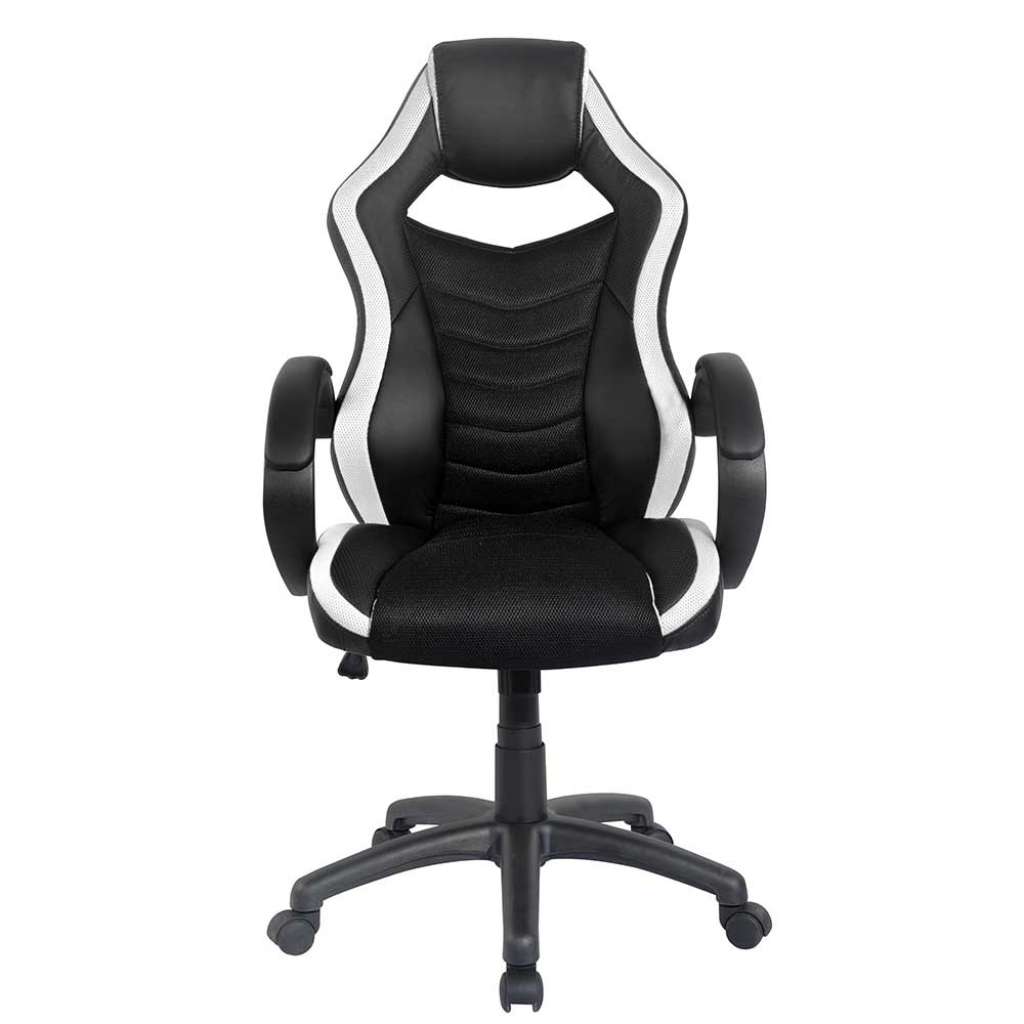 Racer Design Schreibtischstuhl in Schwarz und Weiß hoher Lehne