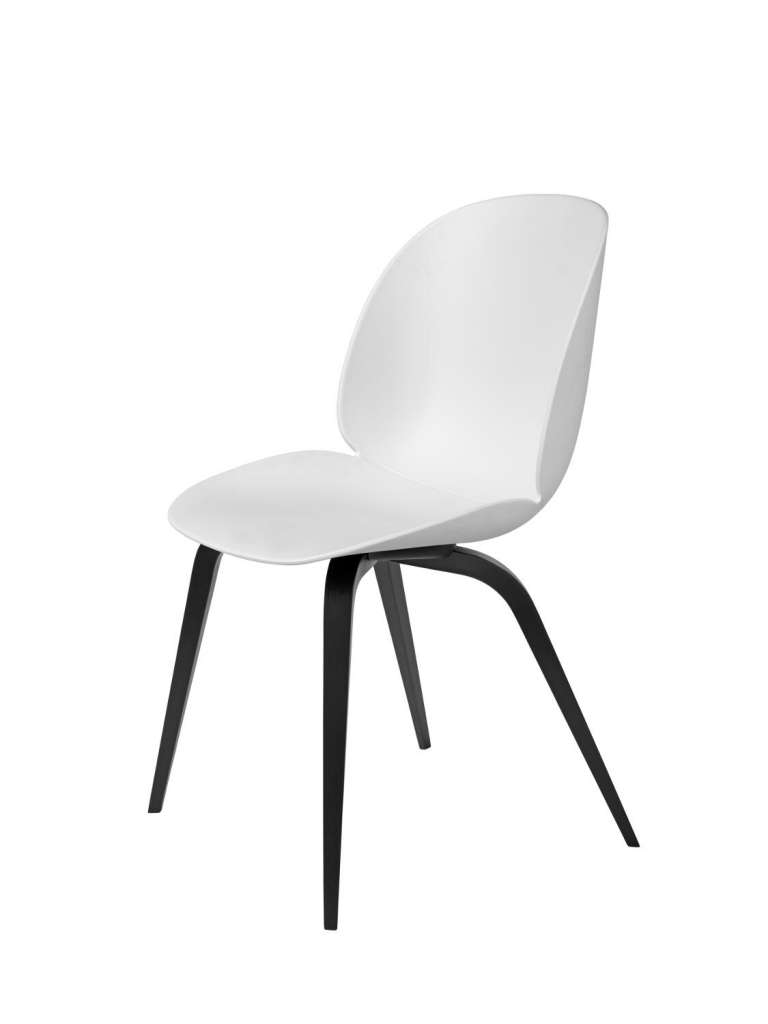 Gubi - Beetle Dining Stuhl - weiß - Gestell schwarz gebeizte Buche - indoor