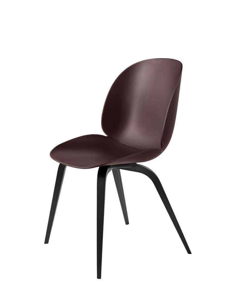 Gubi - Beetle Dining Stuhl - dunkles pink - Gestell schwarz gebeizte Buche - indoor