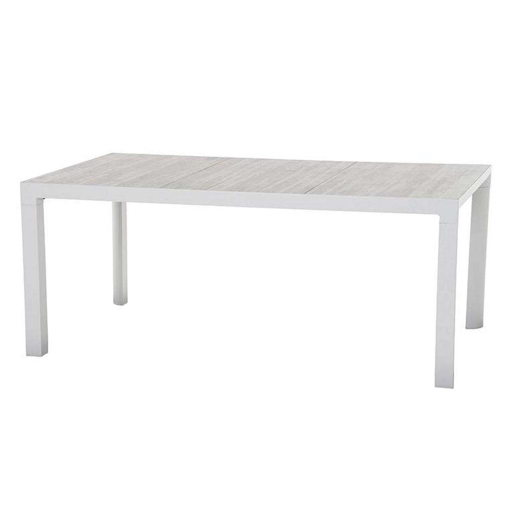 GARTENTISCH Metall, Keramik Weiß, Beige