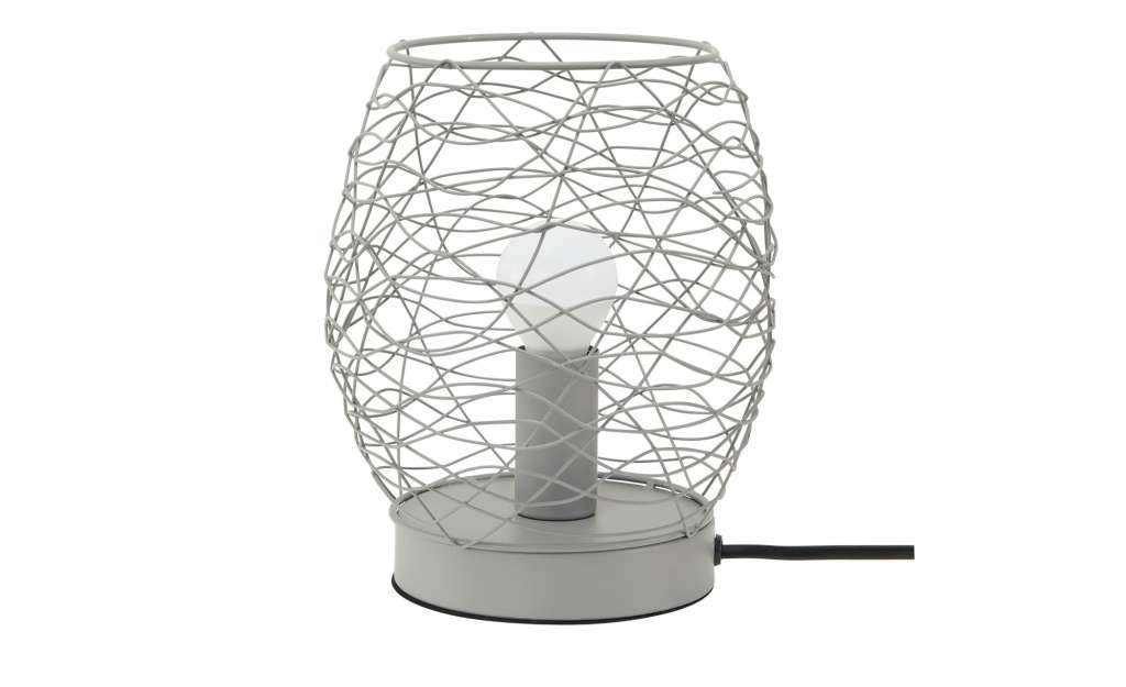 Tischleuchte, 1-flammig, Drahtoptik grau ¦ grau ¦ Maße (cm): H: 20 Ø: 16 Lampen & Leuchten > Innenleuchten > Tischlampen - Höffner