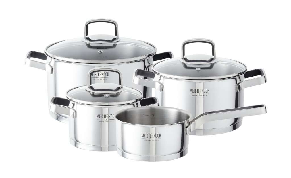 Meisterkoch Topfset, 4-teilig ¦ silber ¦ Edelstahl Töpfe & Pfannen & Zubehör > Topf und Pfannen-Sets - Höffner