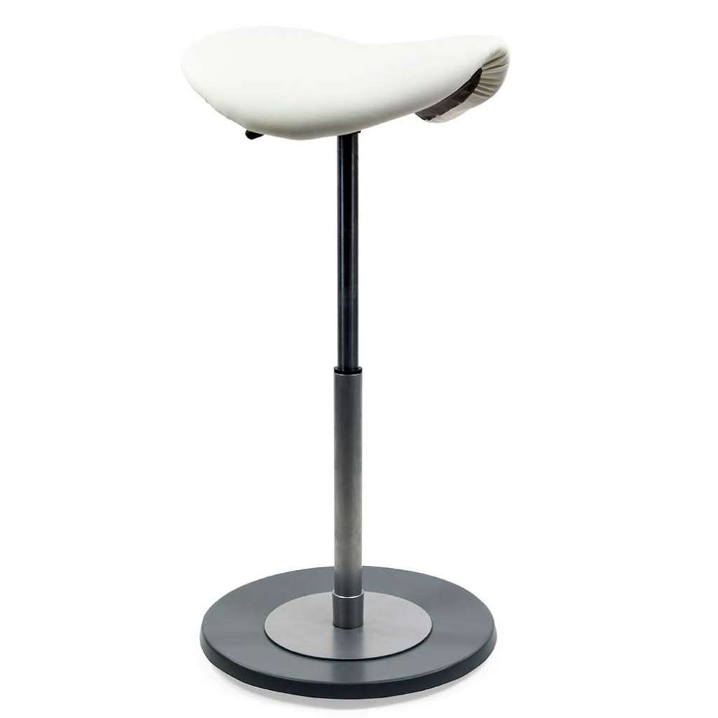 Pendelhocker mit Sattelsitz Weiß und Schwarz