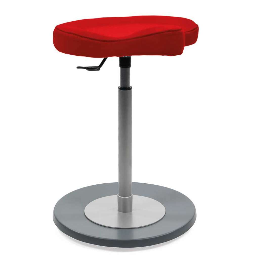 Schreibtisch Pendelhocker in Rot Kunstleder Made in Germany