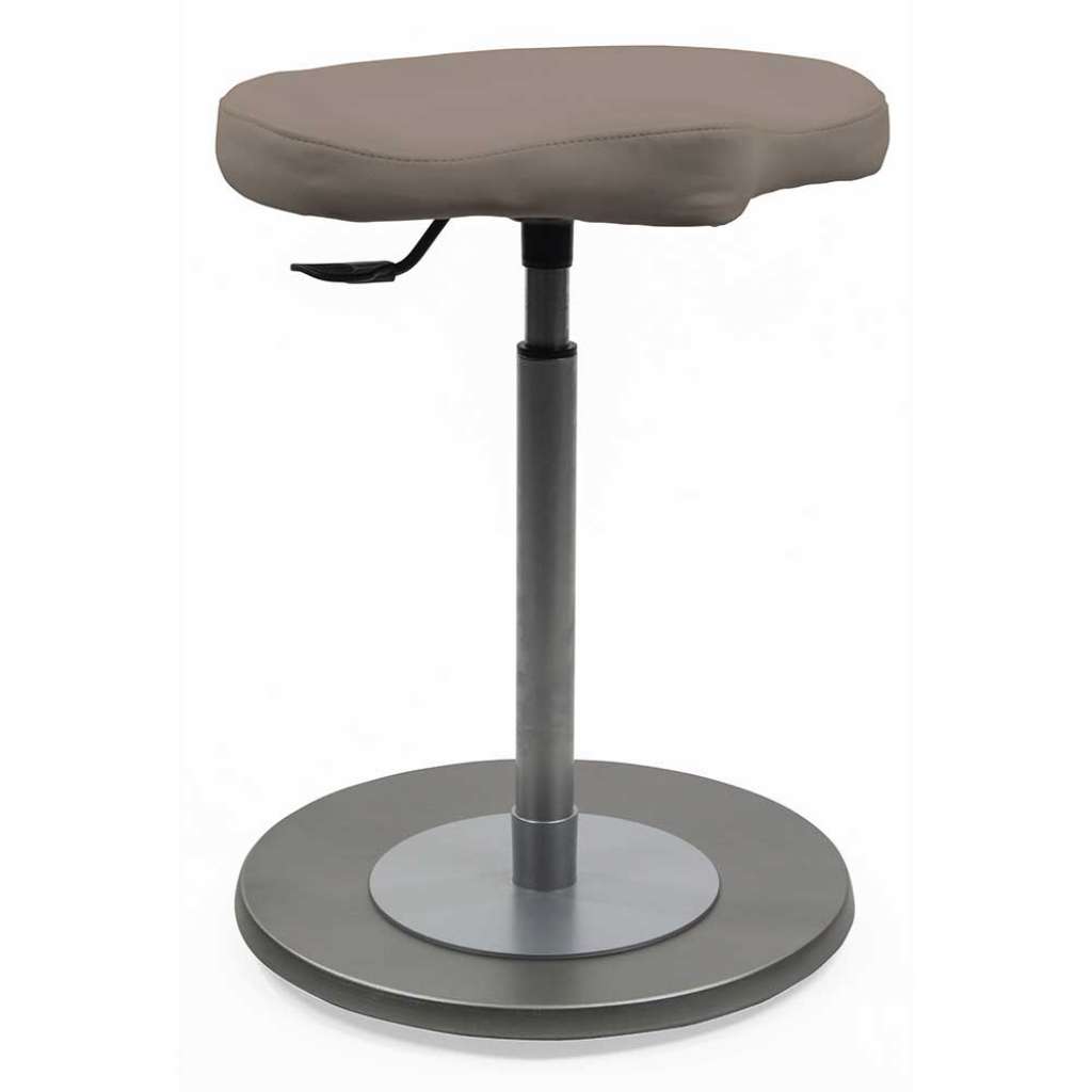 Hocker in Taupe Kunstleder Gasdruck