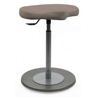 Hocker in Taupe Kunstleder Gasdruck