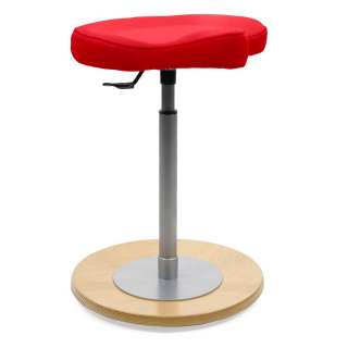 Pendelhocker in Rot Kunstleder höhenverstellbar