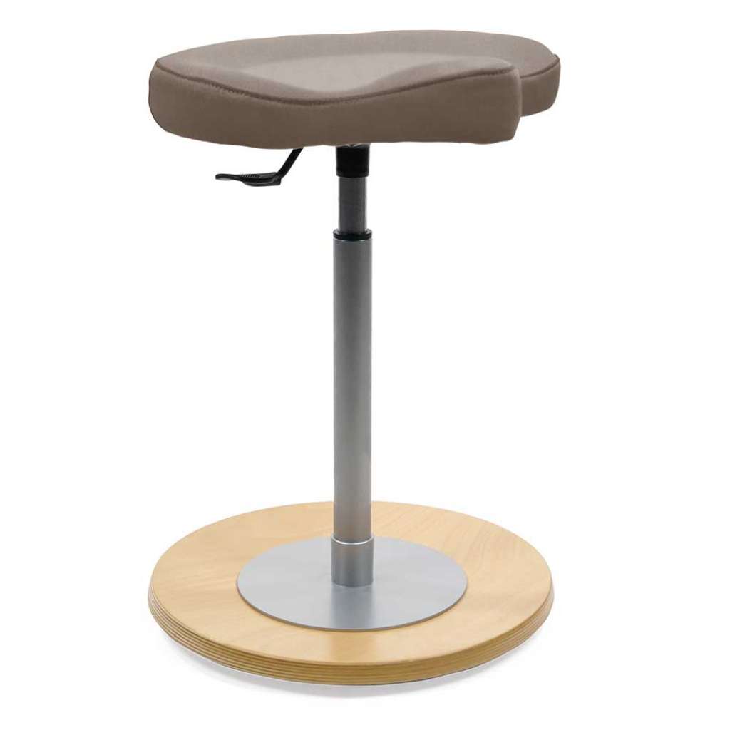 Pendelhocker in Taupe Kunstleder Gasdruck