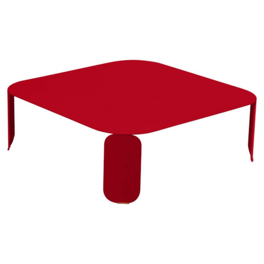 Fermob - Bebop Tisch quadratisch - H 29 cm - Mohnrot 67 - indoor