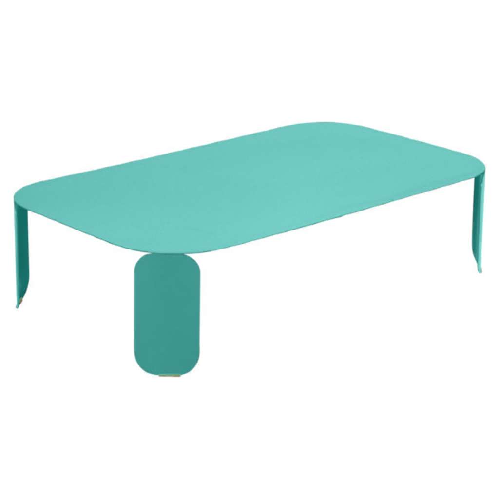 Fermob - Bebop Tisch rechteckig H 29 cm - Lagunenblau 46 - indoor