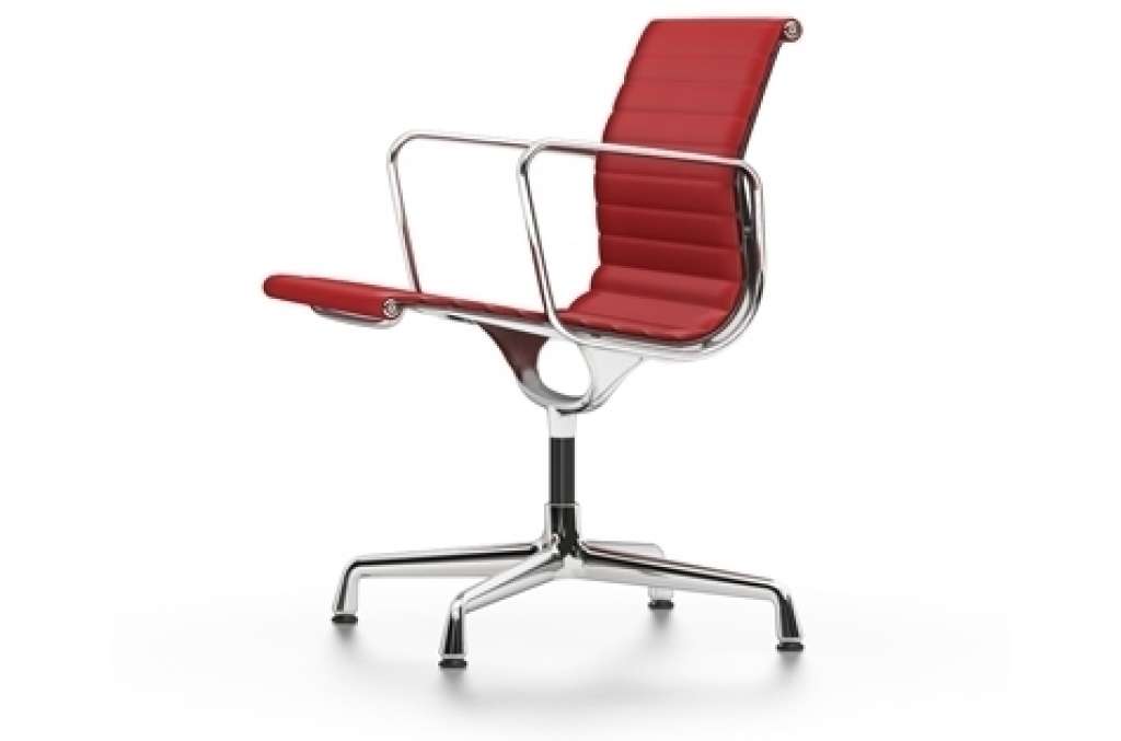 Vitra - Aluminium Chair - EA 108 - Vitra - Leder 70 rot - indoor