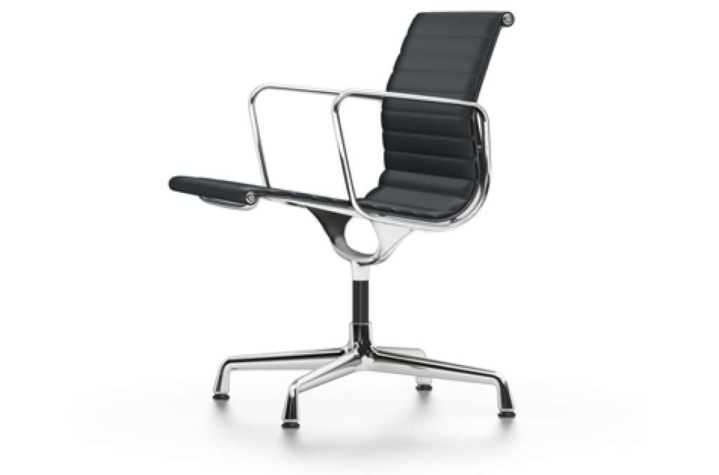 Vitra - Aluminium Chair - EA 108 - Vitra - Leder 67 asphalt - indoor