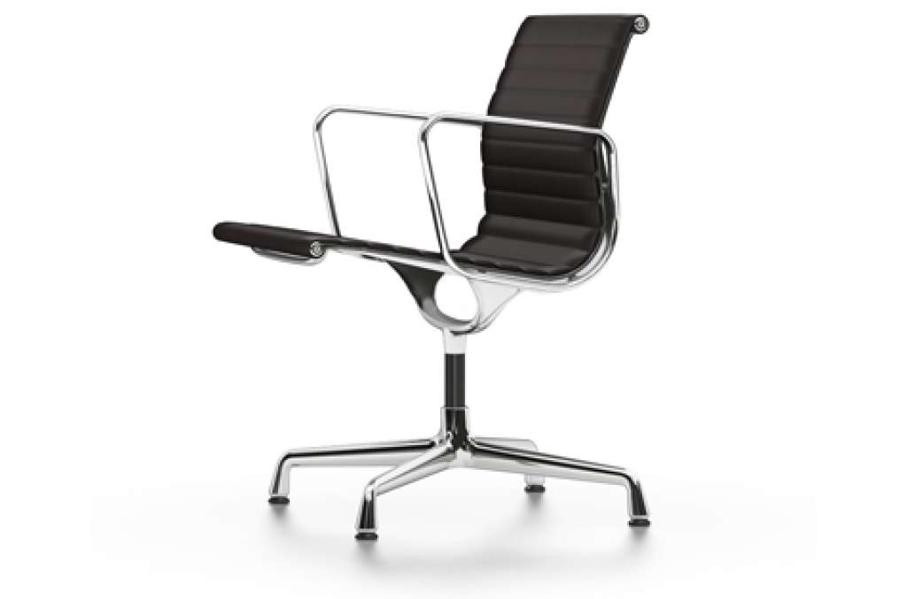 Vitra - Aluminium Chair - EA 108 - Vitra - Leder 68 chocolate - indoor