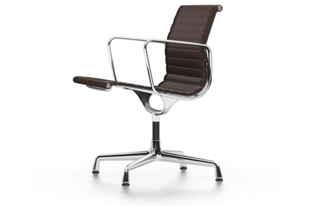 Vitra - Aluminium Chair - EA 108 - Vitra - Leder 69 kastanie - indoor