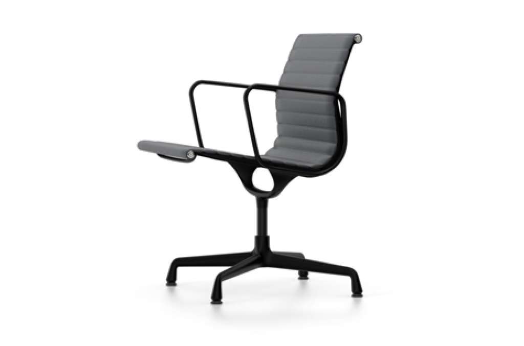 Vitra - Aluminium Chair - EA 108 - Vitra - Leder 67 asphalt - indoor