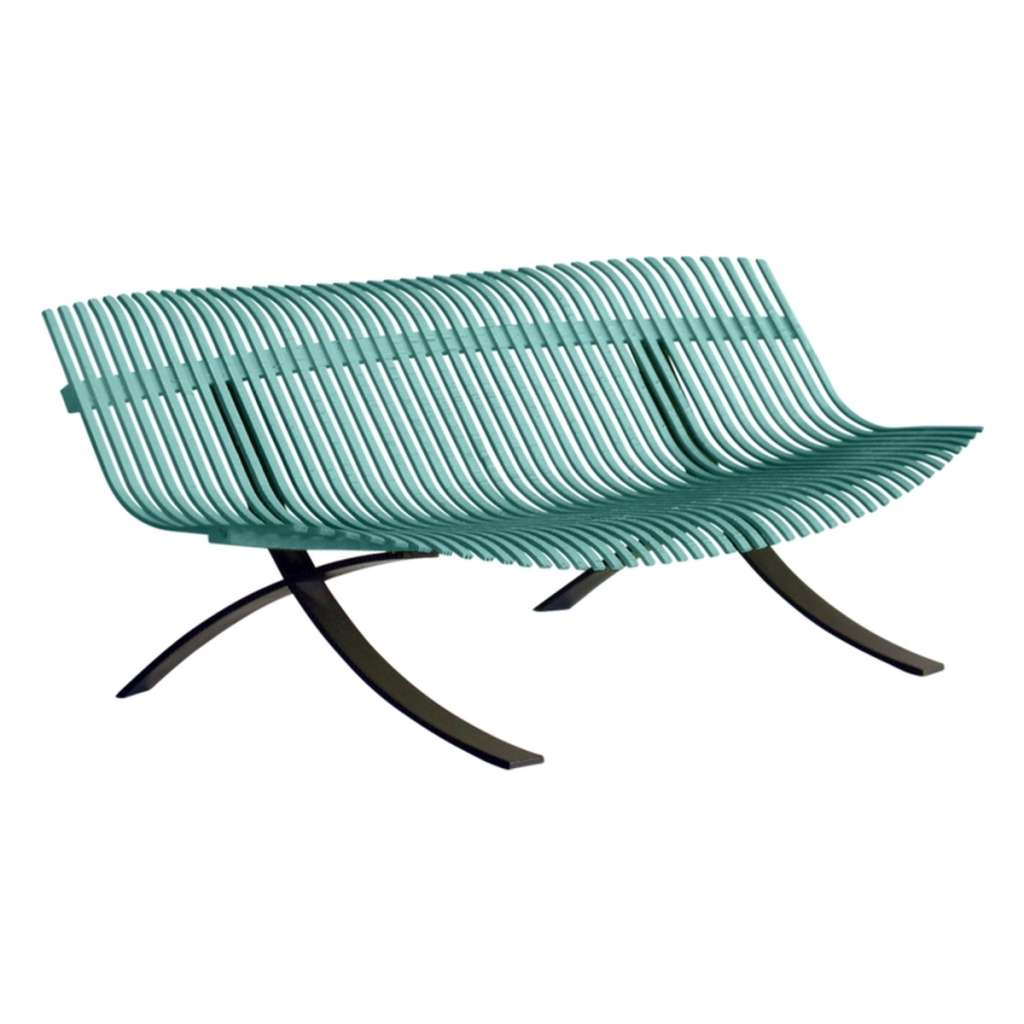 Fermob - Charivari Bank - 46 Lagunenblau - Gestell 42 Lakritze - outdoor