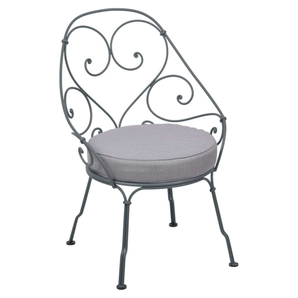 Fermob - 1900 Sessel Cabriolet - 26 Gewittergrau - Kissen flanellgrau - outdoor