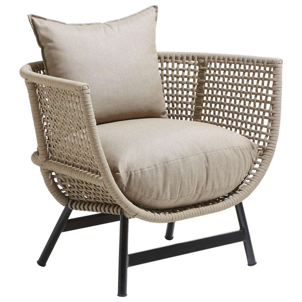 LOUNGESESSEL Schwarz, Taupe