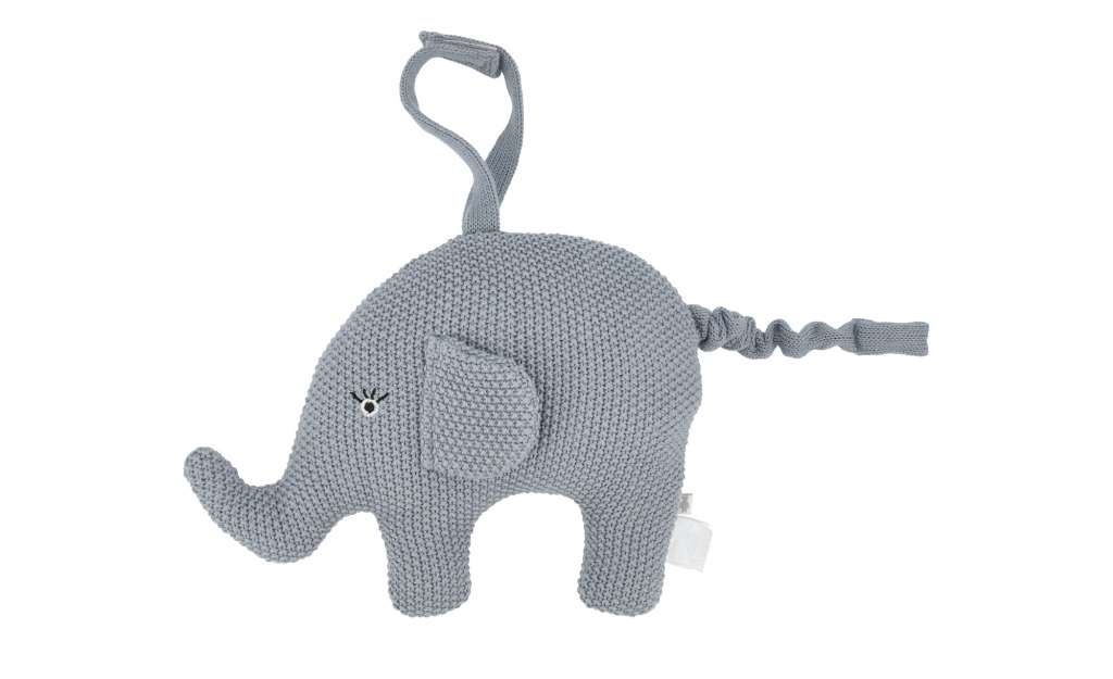 Spieluhr  Little Elefant ¦ blau ¦ Füllung aus 100% Polyester, Bezug aus 100% Baumwolle (gehäkelt) ¦ Maße (cm): B: 20 H: 16 Baby > Spielen > Lernspielzeug - Höffner