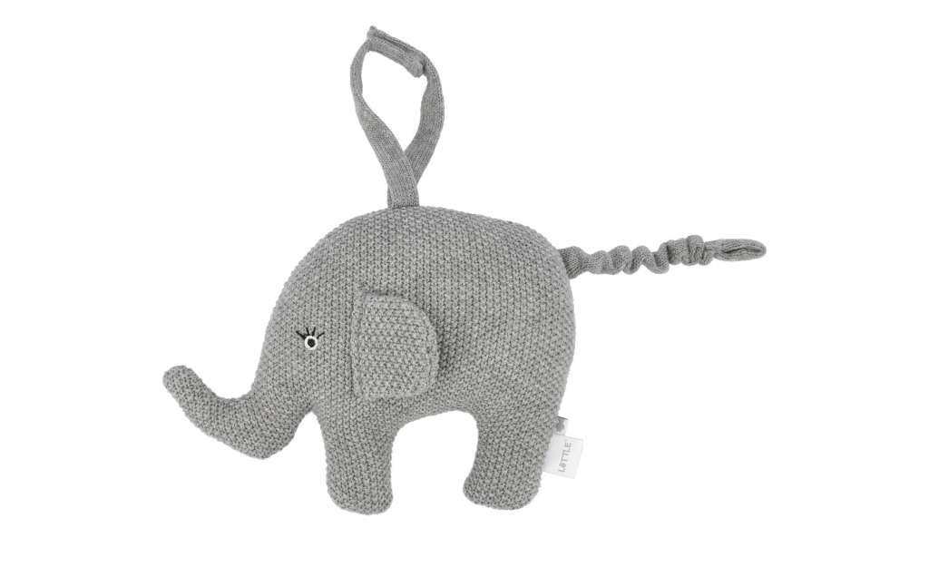 Spieluhr  Little Elefant ¦ grau ¦ Füllung aus 100% Polyester, Bezug aus 100% Baumwolle (gehäkelt) ¦ Maße (cm): B: 20 H: 16 Baby > Spielen > Lernspielzeug - Höffner