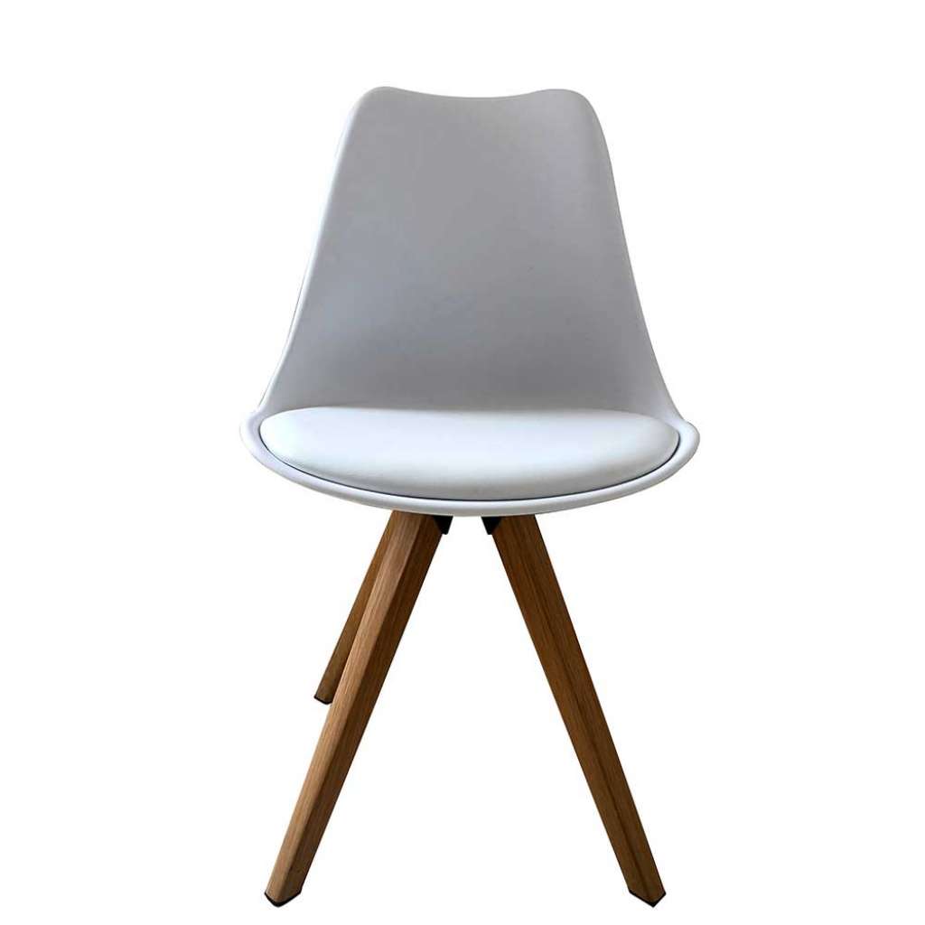 Esstisch Stühle in Weiß und Eichefarben Schalensitz (2er Set)