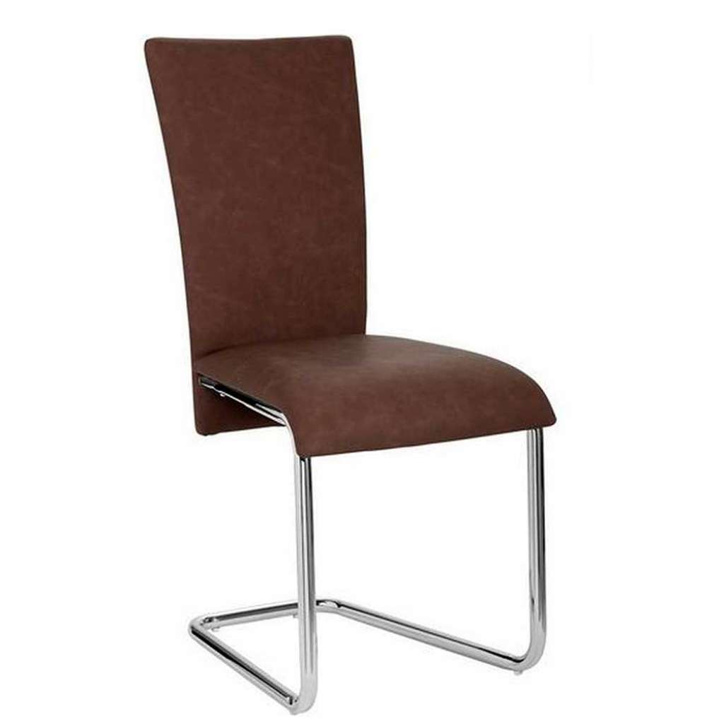 Ferschwingerstühle in Dunkelbraun Kunstleder hoher Lehne (2er Set)