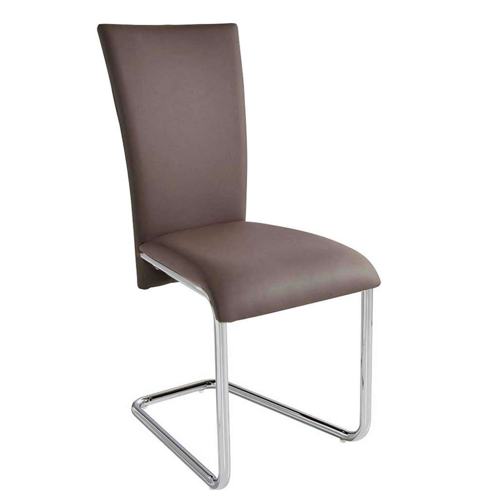 Kunstleder Schwingstühle in Schlammfarben hoher Lehne (2er Set)