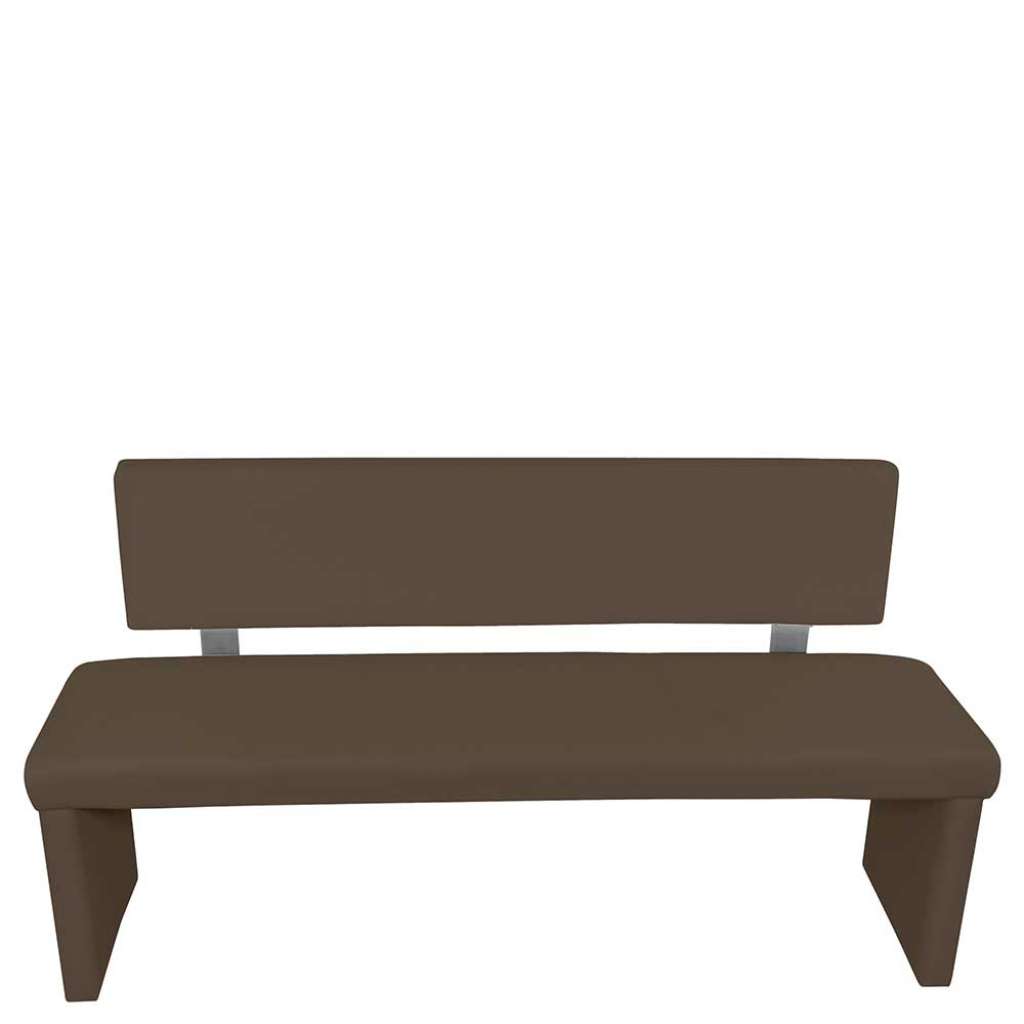 Esstisch Polsterbank in Dunkelbraun Kunstleder Wangengestell