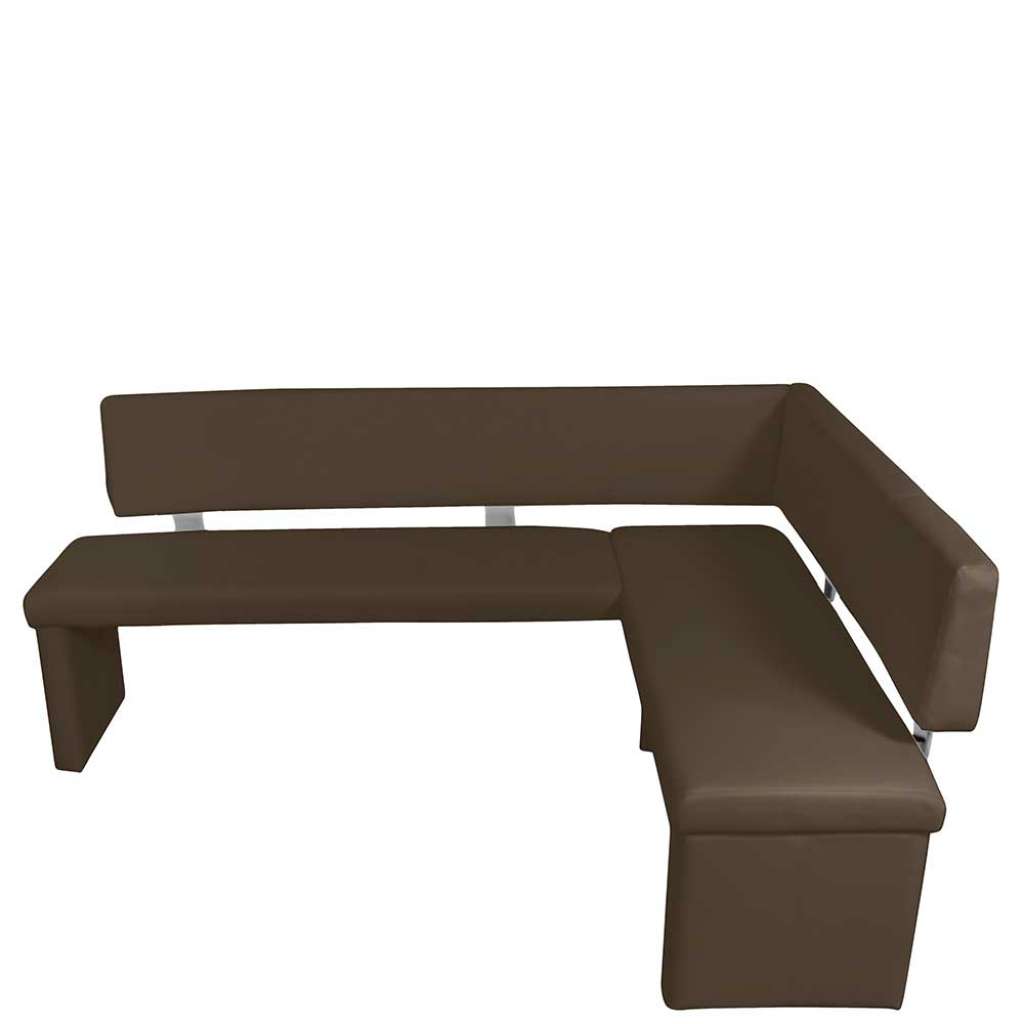 Kunstleder Eckbank in Dunkelbraun modern