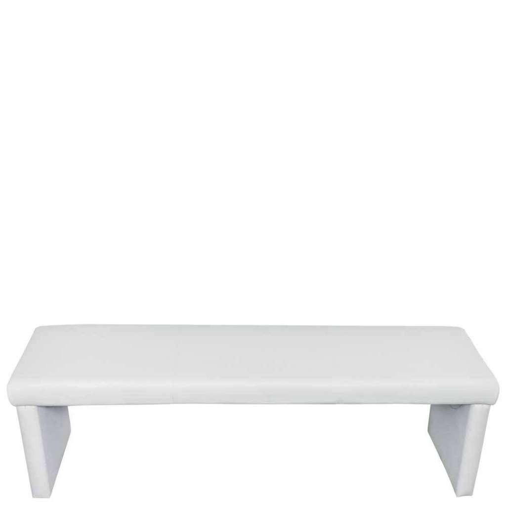 Sitzbank in Weiß Kunstleder Wangengestell