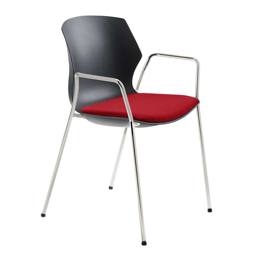 Esstischstuhl in Anthrazit und Rot Kunststoff