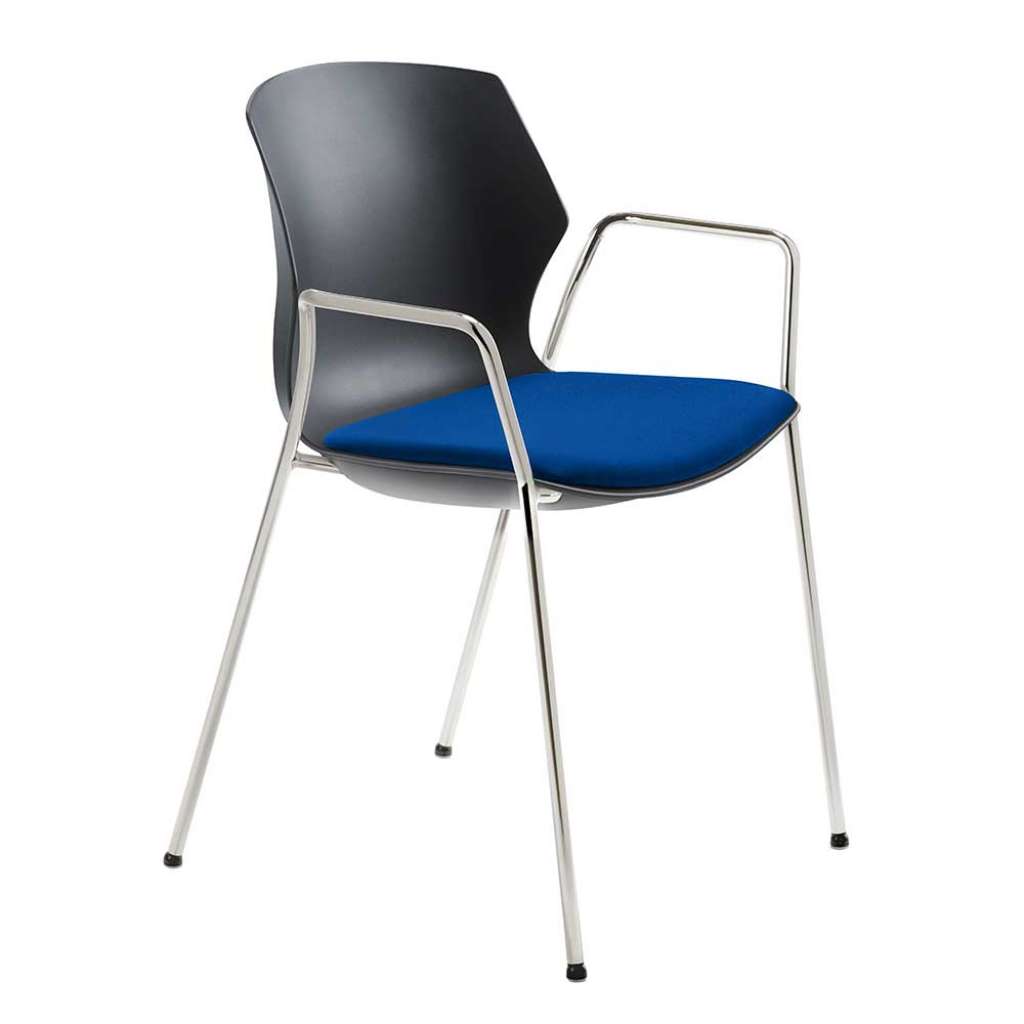 Armlehnenstuhl in Anthrazit und Blau Made in Germany