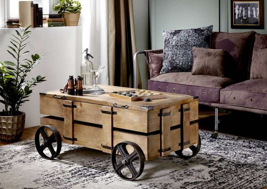 Couchtisch Mango 100x70x46 natur lackiert 1920s ORIGINAL #117