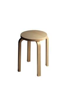 Artek - E60 Hocker - Gestell Birke - Sitz Birkenfurnier - indoor