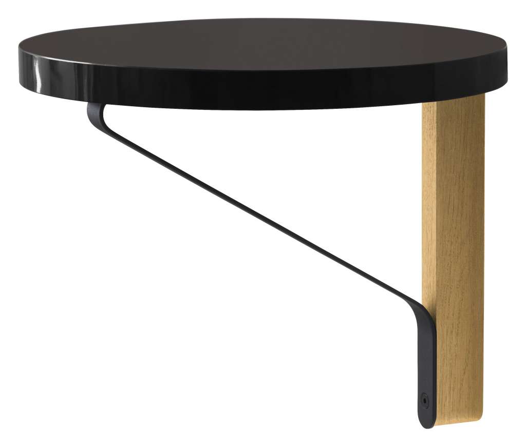 Artek - Kaari Wandregal rund - Linoleum schwarz - schwarze Kante - indoor