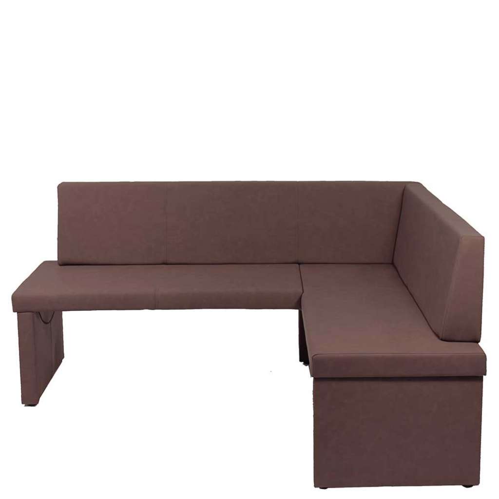 Esszimmereckbank in Dunkelbraun Kunstleder 165 cm breit