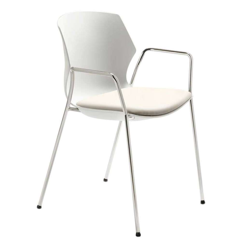 Kunststoff Küchenstuhl in Weiß Armlehnen