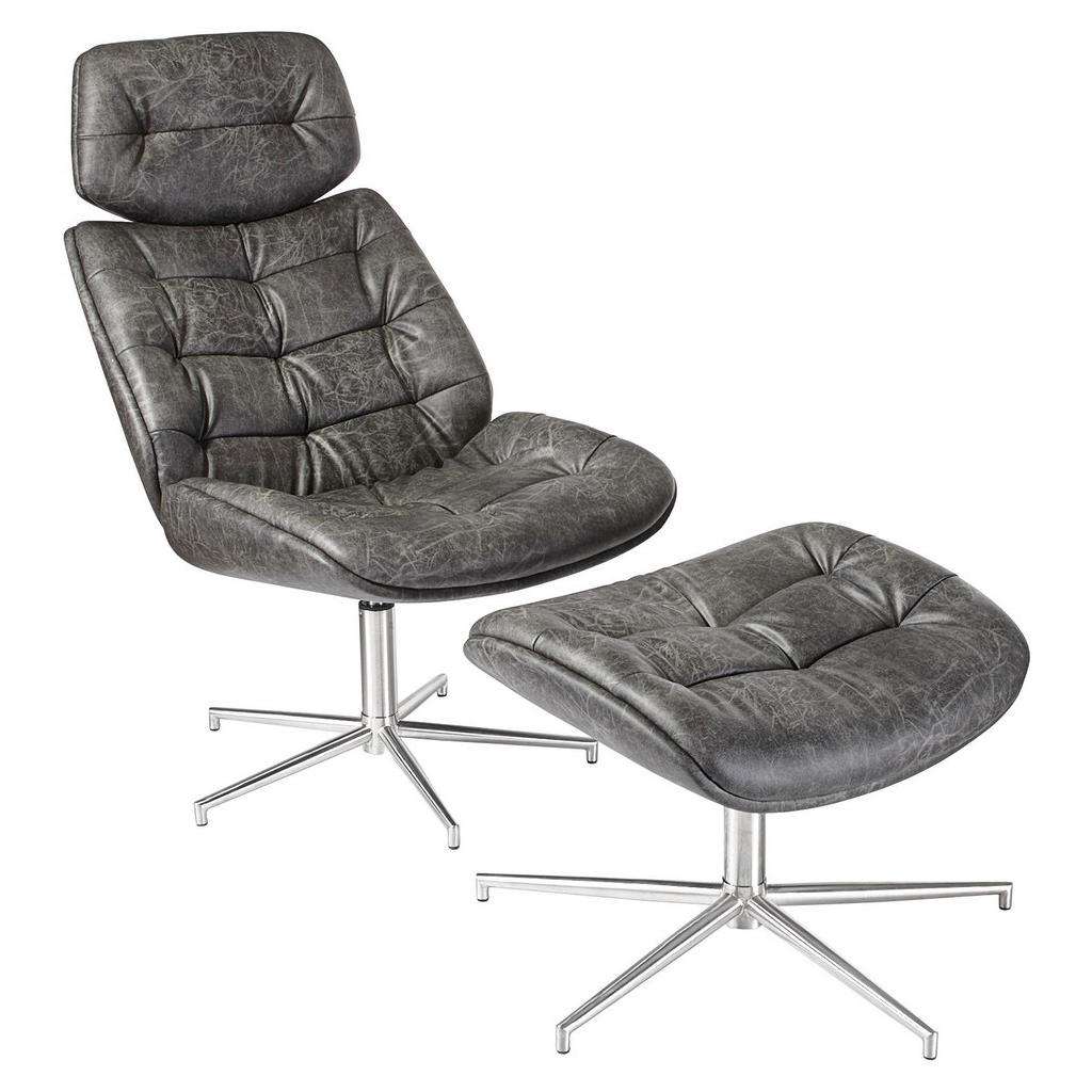 RELAXSESSEL Lederlook Hocker