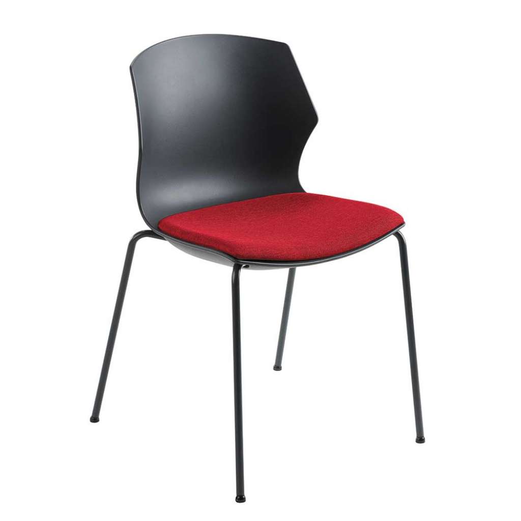 Esstischstuhl in Rot Schwarz und Anthrazit 55 cm breit