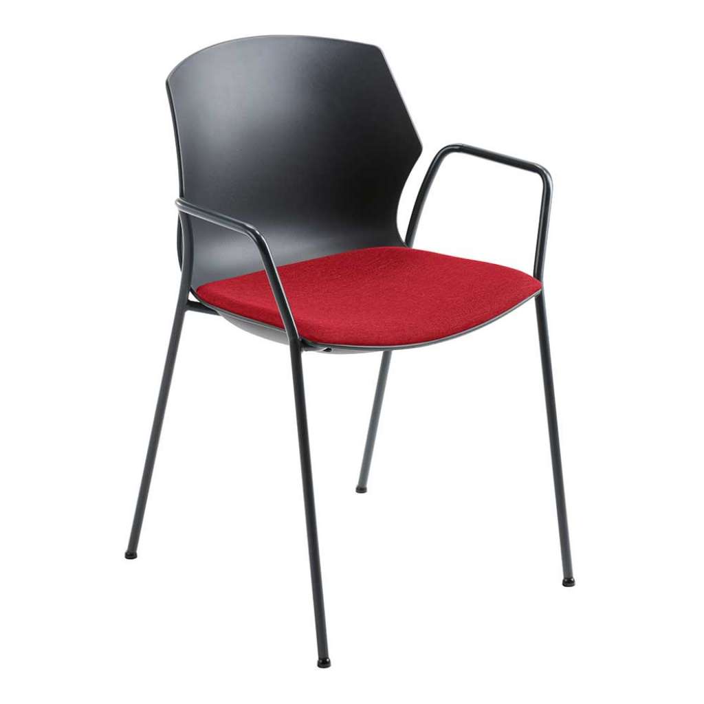Esstischstuhl in Rot Schwarz und Anthrazit Made in Germany