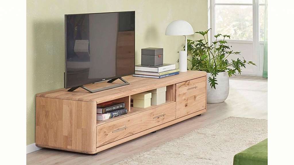 DECKER Lowboard »DERVIO«, aus Massivholz, mit zwei Schubladen und zwei Nischen, Breite 188 cm