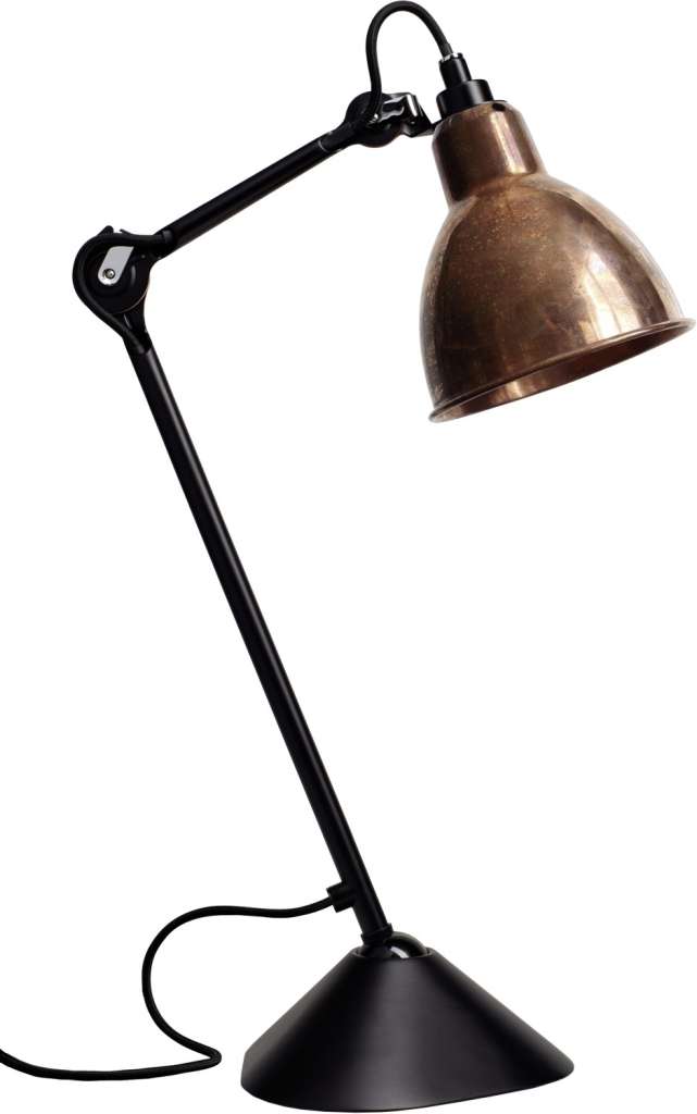 DCW éditions - LAMPE GRAS N°205 Black Body Round - ungeschliffenes kupfer/weiß - indoor