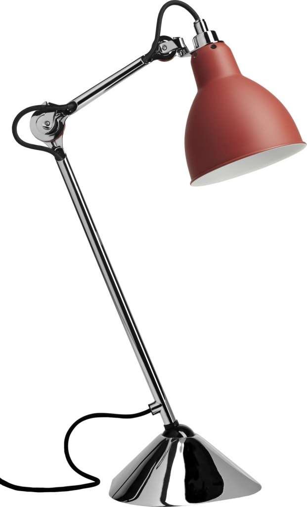 DCW éditions - LAMPE GRAS N°205 Chrome Body ROUND - rot - indoor