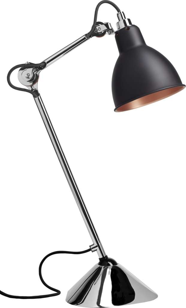 DCW éditions - LAMPE GRAS N°205 Chrome Body ROUND - schwarz/kupfer - indoor