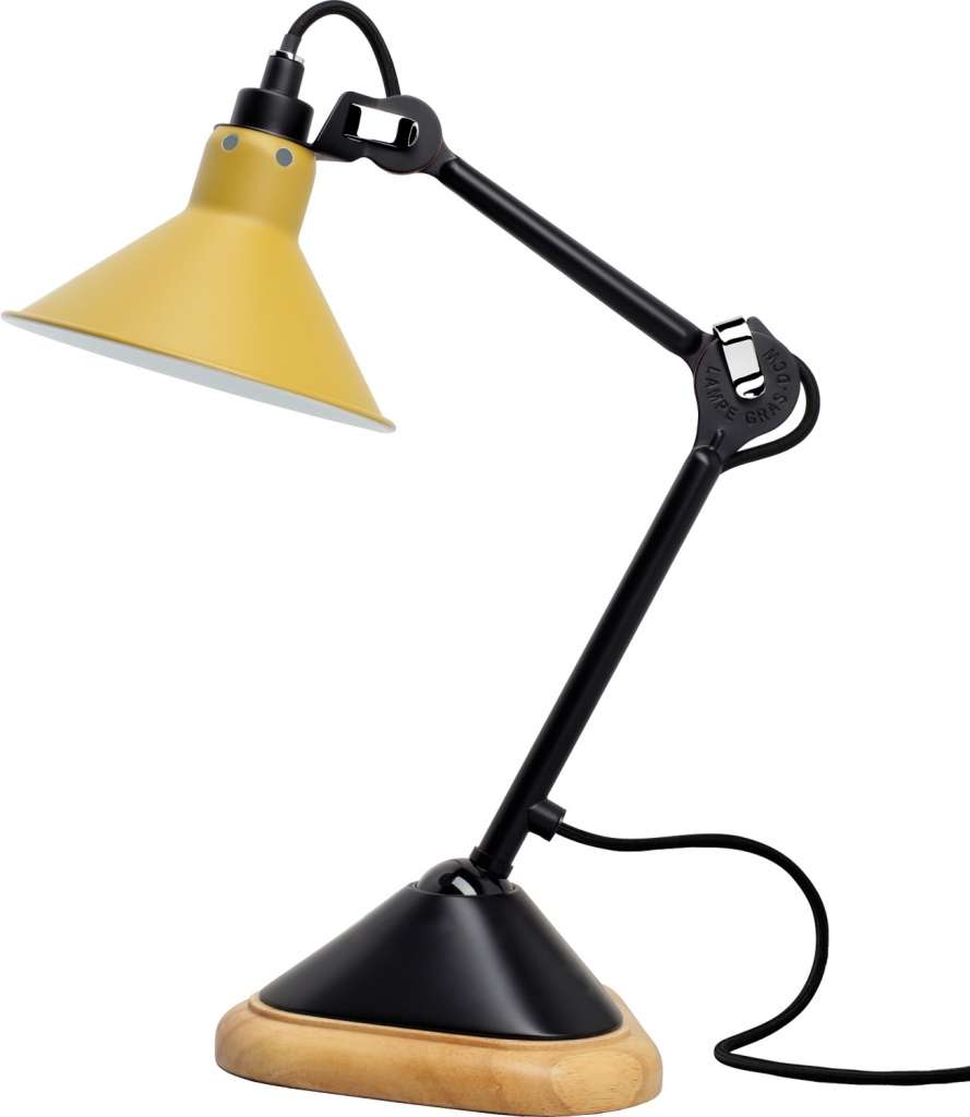 DCW éditions - LAMPE GRAS N°207 schwarz CONIC - gelb - indoor