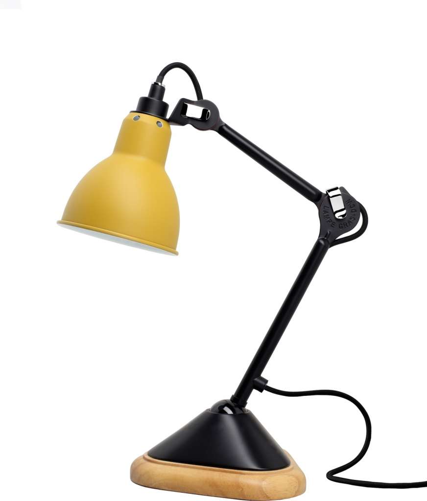 DCW éditions - LAMPE GRAS N°207 schwarz ROUND - gelb - indoor