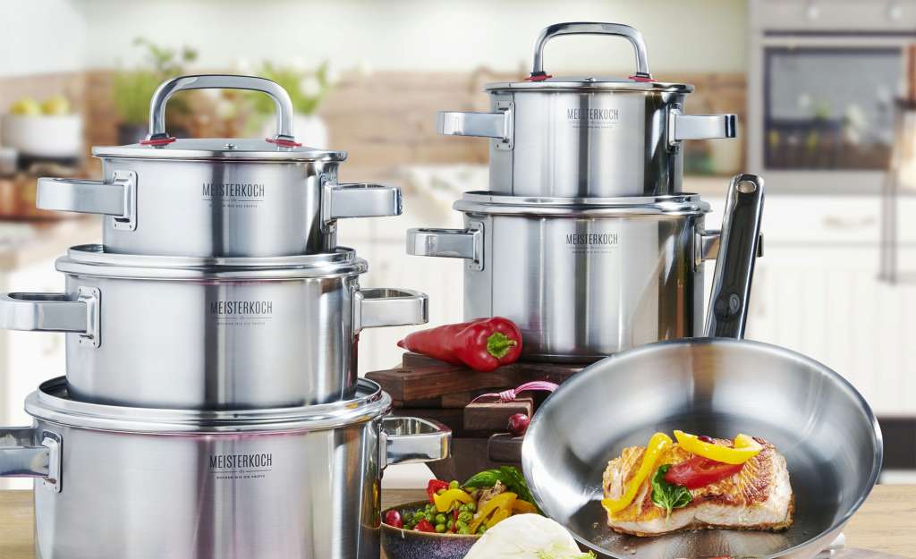 Meisterkoch Topfset, 6-teilig  Focus ¦ silber ¦ Edelstahl Töpfe & Pfannen & Zubehör > Topf und Pfannen-Sets - Höffner