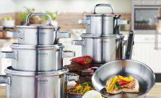 Meisterkoch Topfset, 6-teilig  Focus ¦ silber ¦ Edelstahl Töpfe & Pfannen & Zubehör > Topf und Pfannen-Sets - Höffner